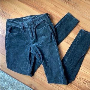 American eagle black cord skinny jeans